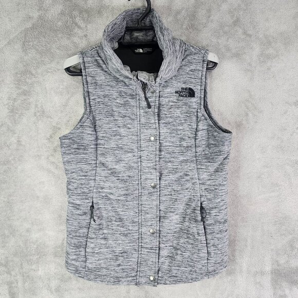 Womens Heather Grey The North Face Vest Jacket Sleeveless Full Zip Mock Neck XS - Picture 2 of 11